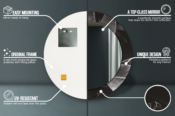 Runder spiegel mit dekoration Tropische Palmen