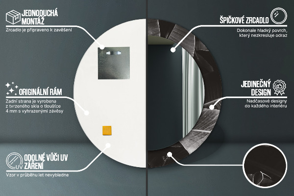 Runder spiegel mit dekoration Tropische Palmen