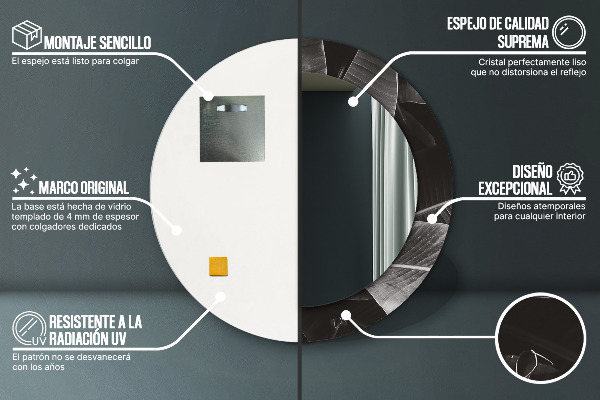 Runder spiegel mit dekoration Tropische Palmen