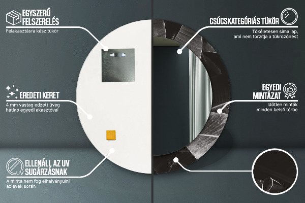 Runder spiegel mit dekoration Tropische Palmen