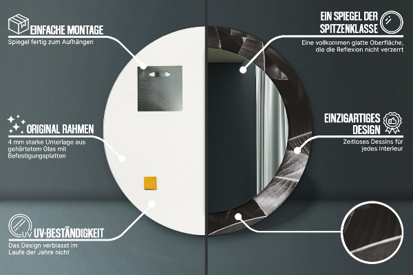 Runder spiegel mit dekoration Tropische Palmen