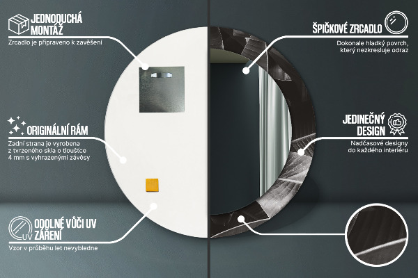 Runder spiegel mit dekoration Tropische Palmen