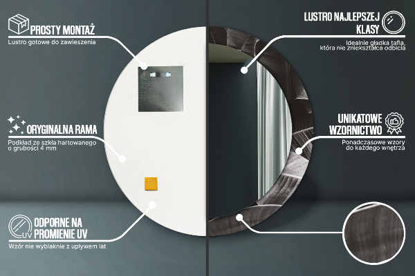 Runder spiegel mit dekoration Tropische Palmen