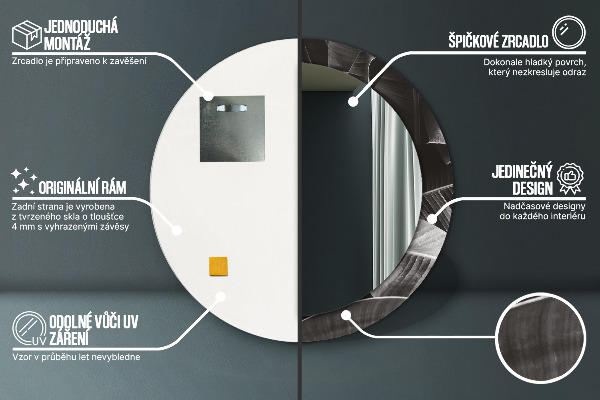 Runder spiegel mit dekoration Tropische Palmen