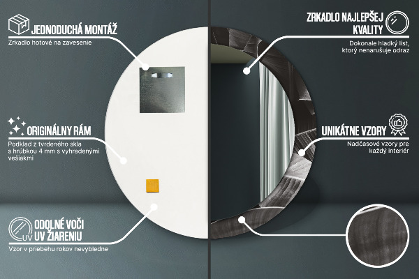 Runder spiegel mit dekoration Tropische Palmen