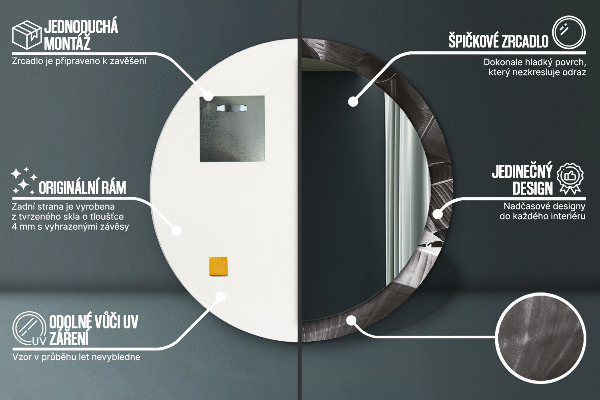 Runder spiegel mit dekoration Tropische Palmen