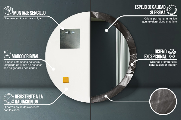 Runder spiegel mit dekoration Tropische Palmen