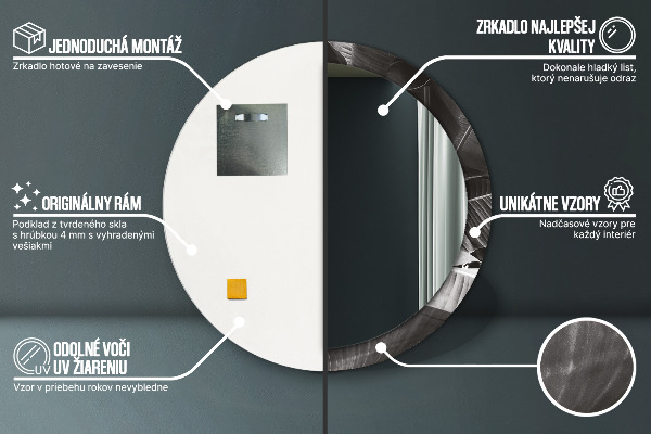 Runder spiegel mit dekoration Tropische Palmen