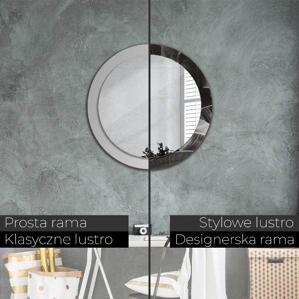 Runder spiegel mit dekoration Tropische Palmen