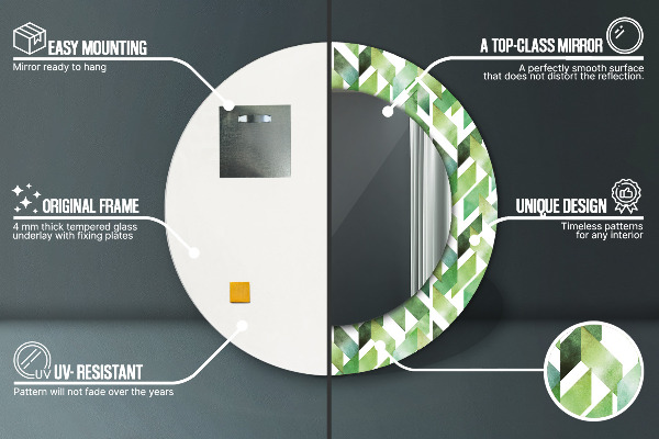 Runder spiegel mit dekoration Fischgrone