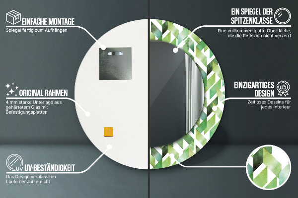 Runder spiegel mit dekoration Fischgrone