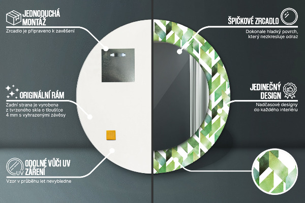 Runder spiegel mit dekoration Fischgrone