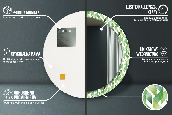 Runder spiegel mit dekoration Fischgrone