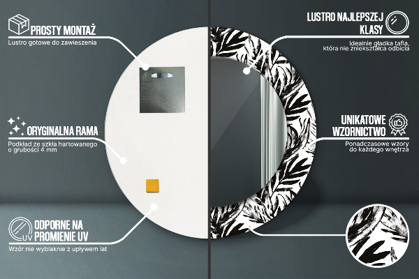 Runder spiegel mit dekoration Monster