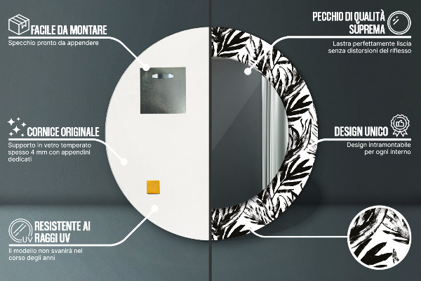 Runder spiegel mit dekoration Monster