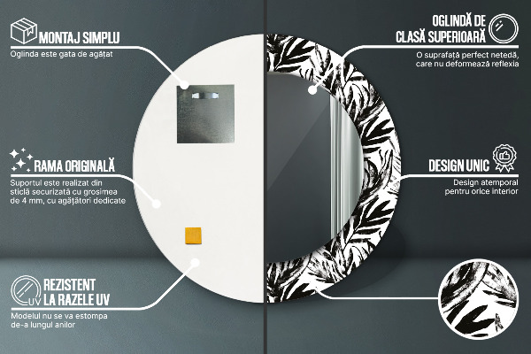 Runder spiegel mit dekoration Monster