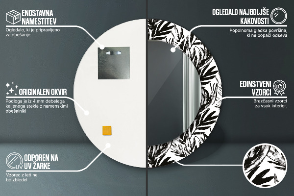 Runder spiegel mit dekoration Monster