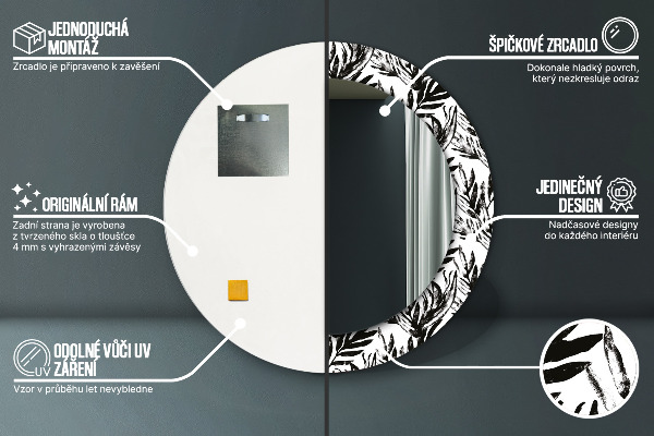 Runder spiegel mit dekoration Monster