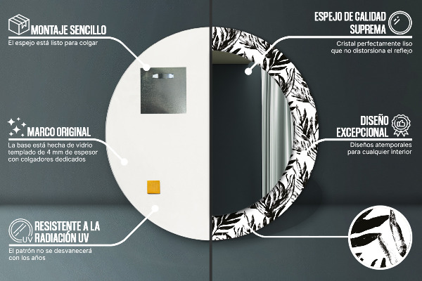 Runder spiegel mit dekoration Monster