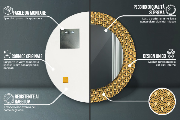 Runder spiegel aufdruck Deco Vintage