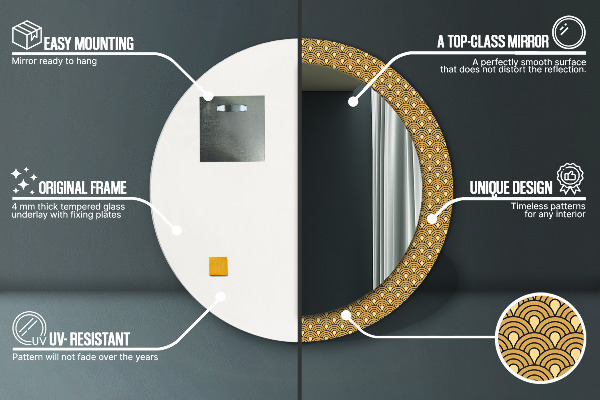 Runder spiegel aufdruck Deco Vintage