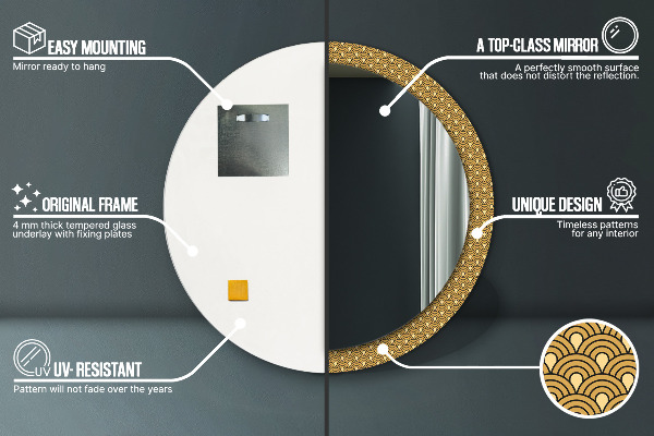 Runder spiegel aufdruck Deco Vintage