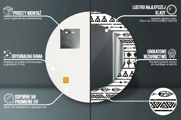 Runder spiegel aufdruck Boho Minimalist