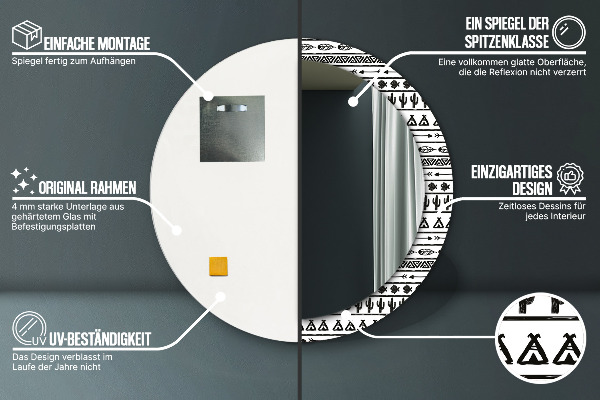 Runder spiegel aufdruck Boho Minimalist