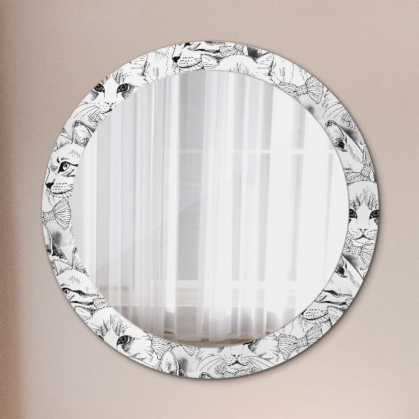 Runder spiegel aufdruck Haustiere Katzen