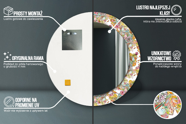 Runder spiegel aufdruck Der Traum vom Märchenland