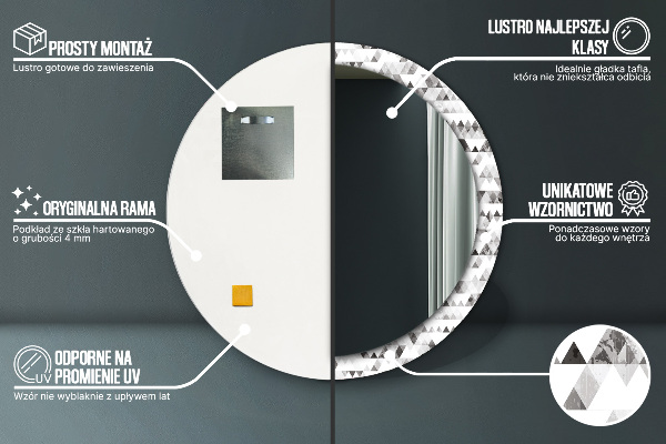 Runder spiegel aufdruck Regenbogen-Dreieck