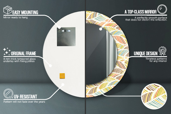 Runder spiegel mit dekoration Abstrakt