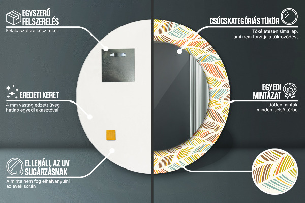 Runder spiegel mit dekoration Abstrakt