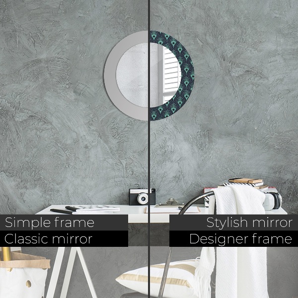 Runder spiegel aufdruck Blumenmuster