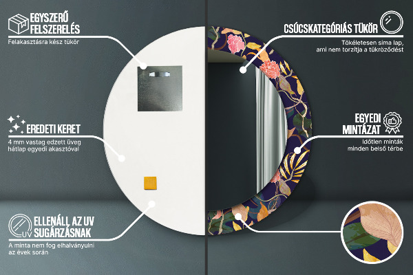 Runder spiegel aufdruck Aquarellpflanzen