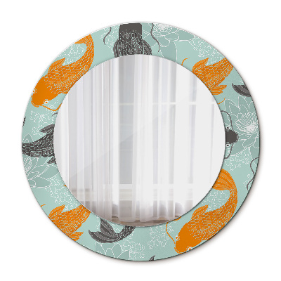 Runder spiegel mit dekoration Chinesischer Karpfen