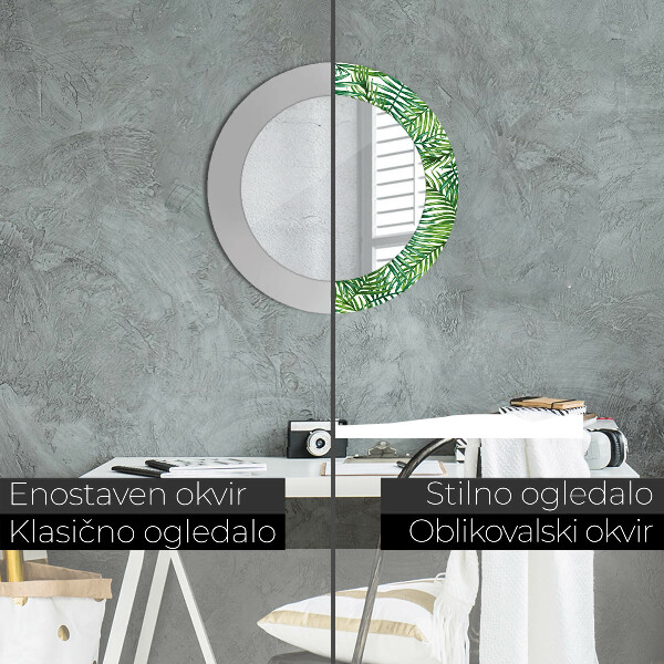 Runder spiegel mit dekoration Tropenpalme