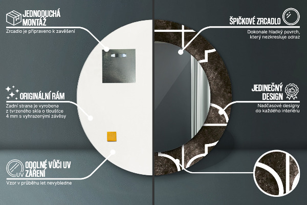 Runder spiegel mit dekorativem aufdruck Antike Fliesen