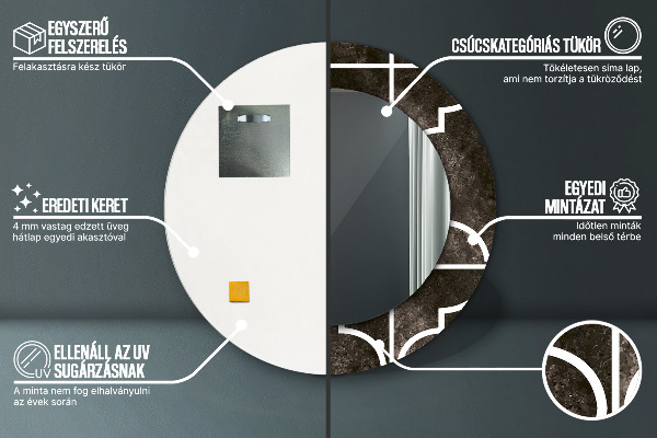 Runder spiegel mit dekorativem aufdruck Antike Fliesen