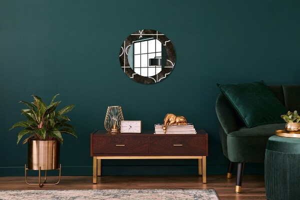 Runder spiegel mit dekorativem aufdruck Antike Fliesen