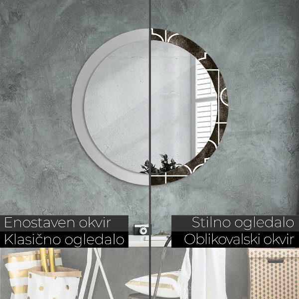 Runder spiegel mit dekorativem aufdruck Antike Fliesen