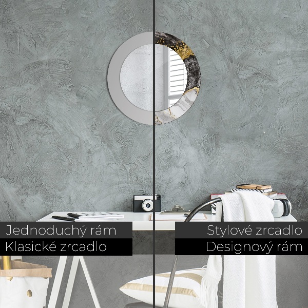 Runder spiegel aufdruck Marmor und Gold