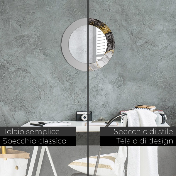 Runder spiegel aufdruck Marmor und Gold