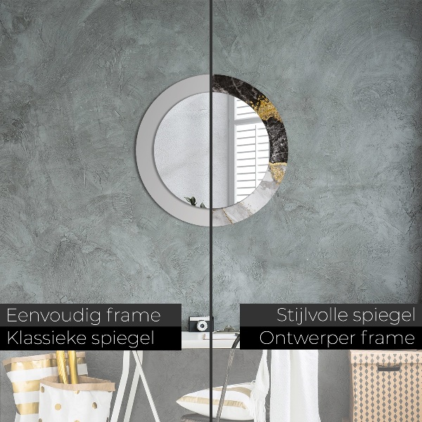 Runder spiegel aufdruck Marmor und Gold