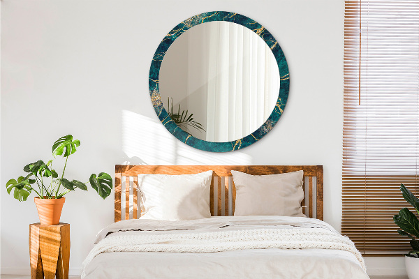 Runder spiegel mit dekoration Grüner Malachit Marmor