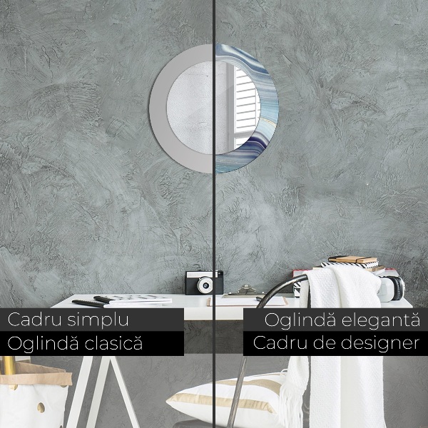 Runder spiegel mit dekoration Blauer Marmor