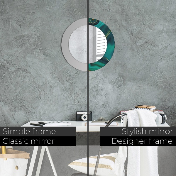 Runder spiegel aufdruck Emerald Marmor