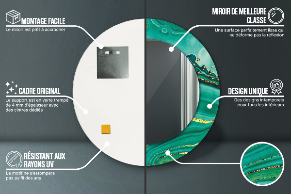 Runder spiegel aufdruck Achate Jaspis Marmor