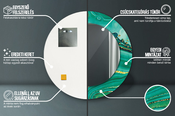 Runder spiegel aufdruck Achate Jaspis Marmor