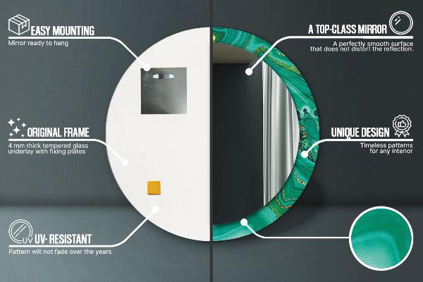 Runder spiegel aufdruck Achate Jaspis Marmor